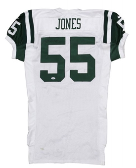 2000 Marvin Jones Game Worn and Signed New York Jets Jersey